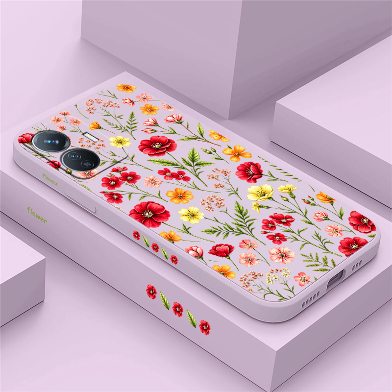 Vivo Y28 - Kleurrijke bloemen telefoonhoes voor Vivo Y400