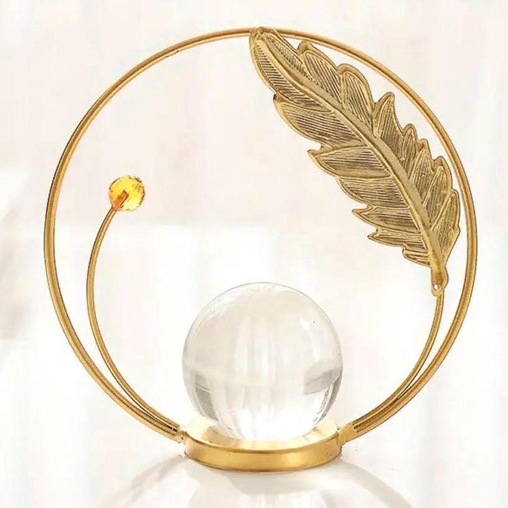 Crystal Ball Decor - Veer Kristallen Bolhouder Metalen Ring Displaybasis